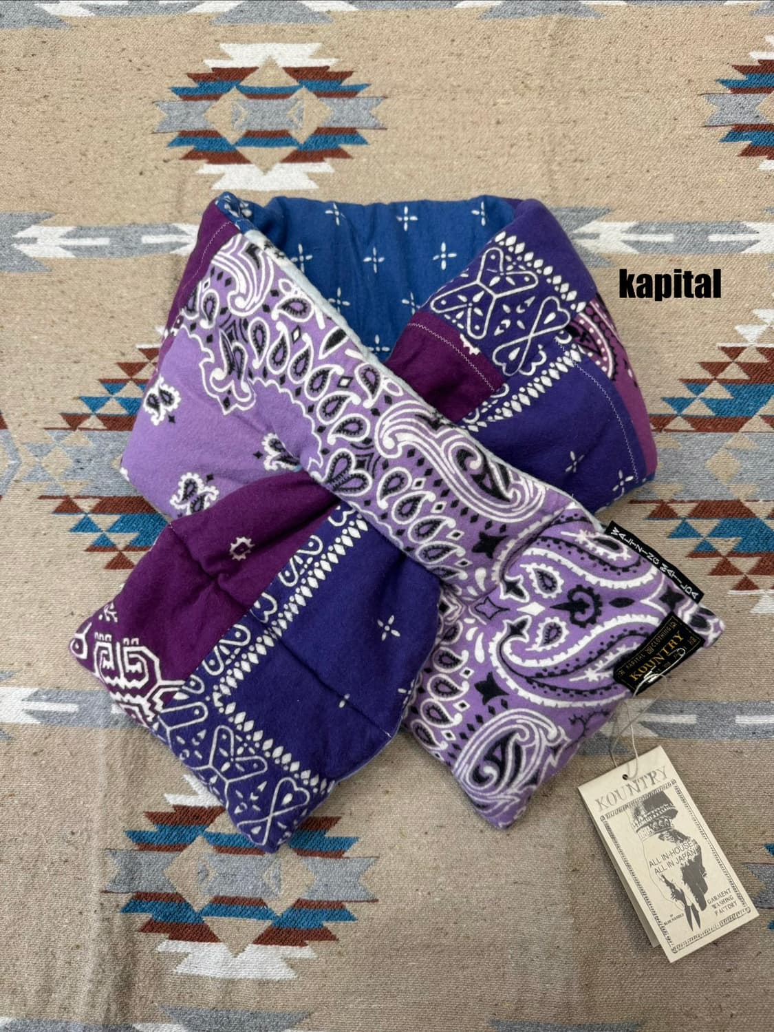 [OS] 캐피탈 플란넬 반다나 패턴 리버시블 케사 머플러 퍼플 삭스 상품이미지1