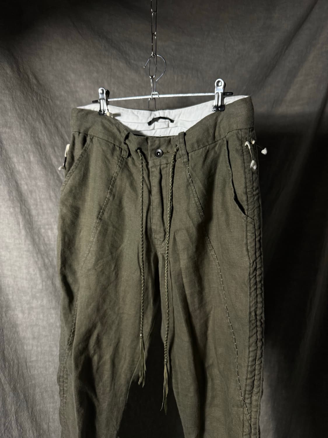 KMRii Linen Braided-String Tapered Pants 상품이미지4
