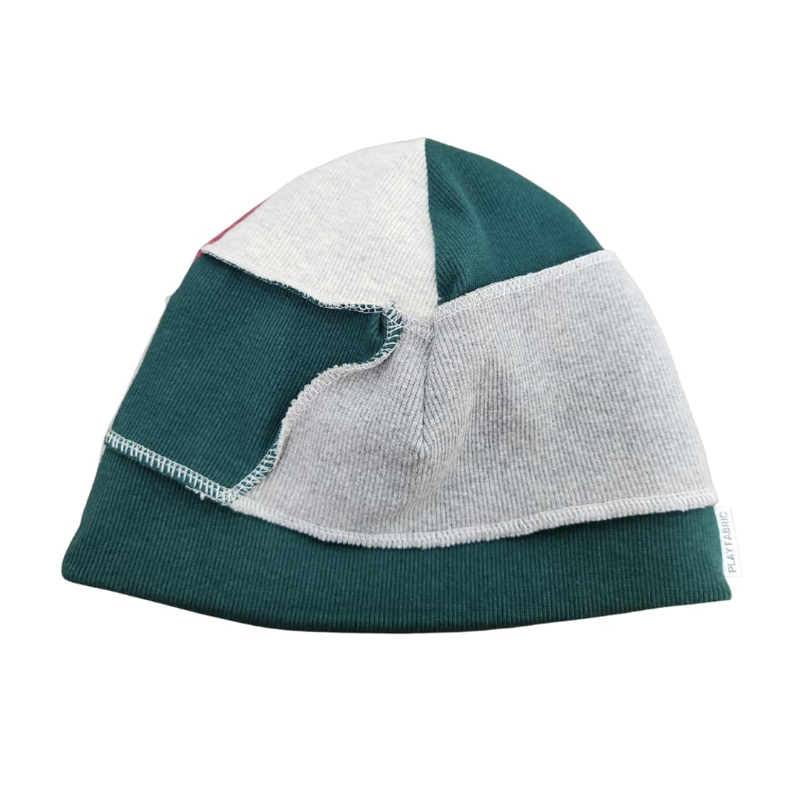 패치워크 오버로크 스티치 비니 - green mix 상품이미지1