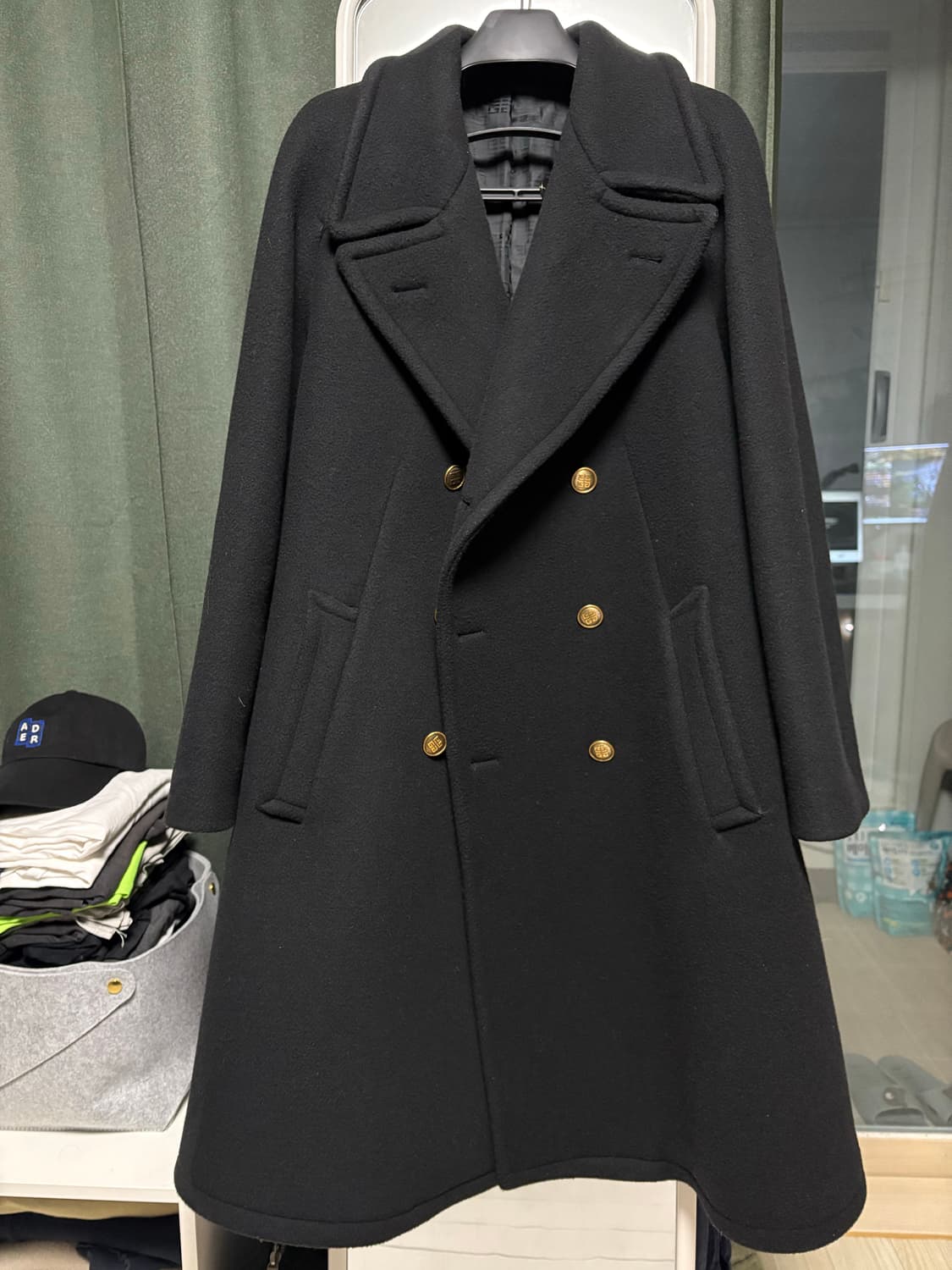 지방시 금장 더블버튼 오버핏 코트 46 상품이미지3