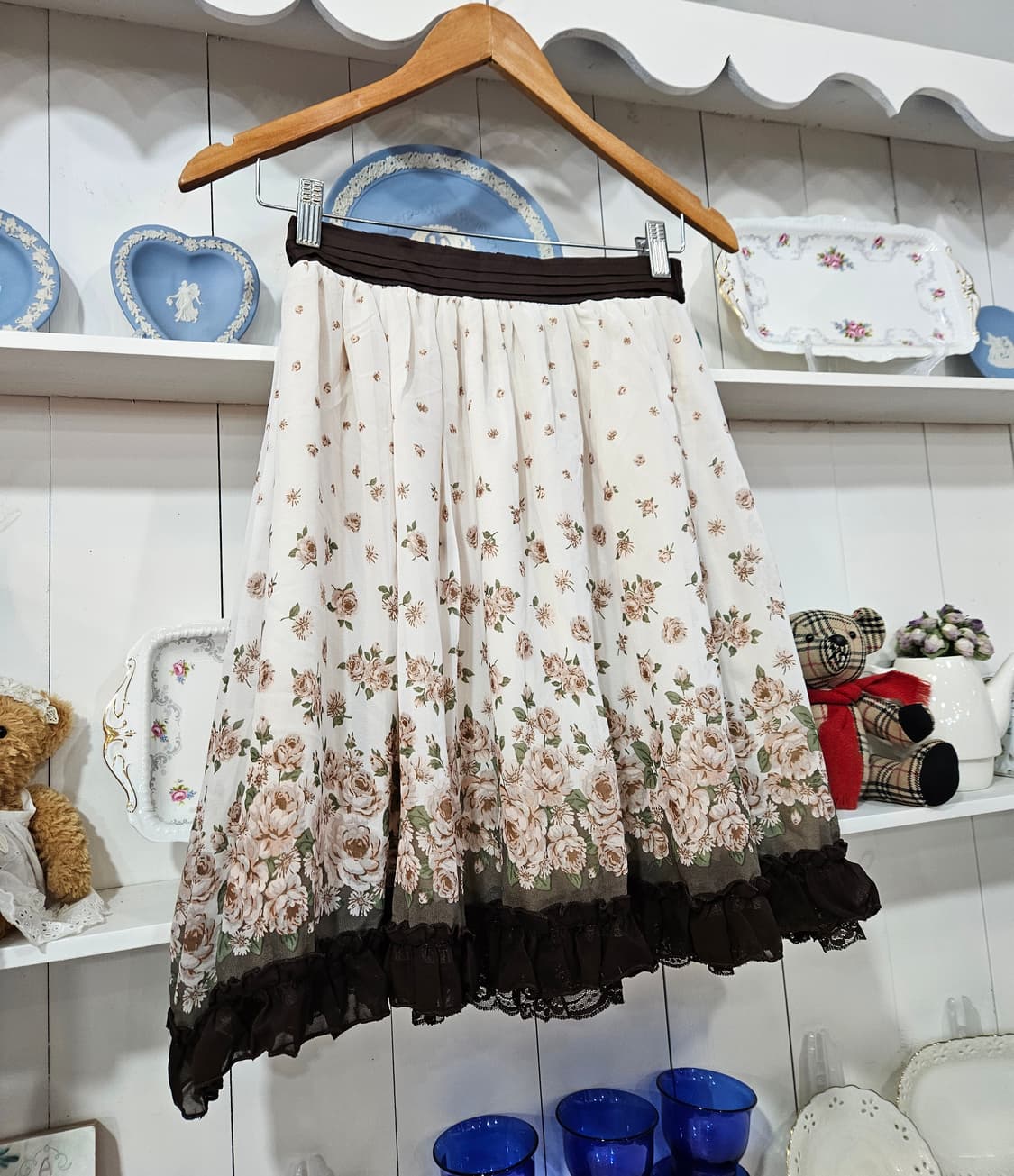 엑시즈팜(Axes Femme) 로즈 플라워 쉬폰 스커트 상품이미지2