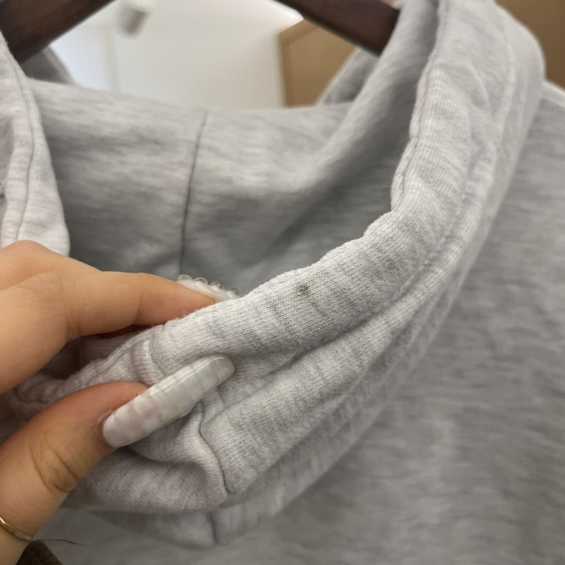 센토로 빈티지 캐주얼 멜란지 화이트 크림 후드티 M C10786 상품이미지7