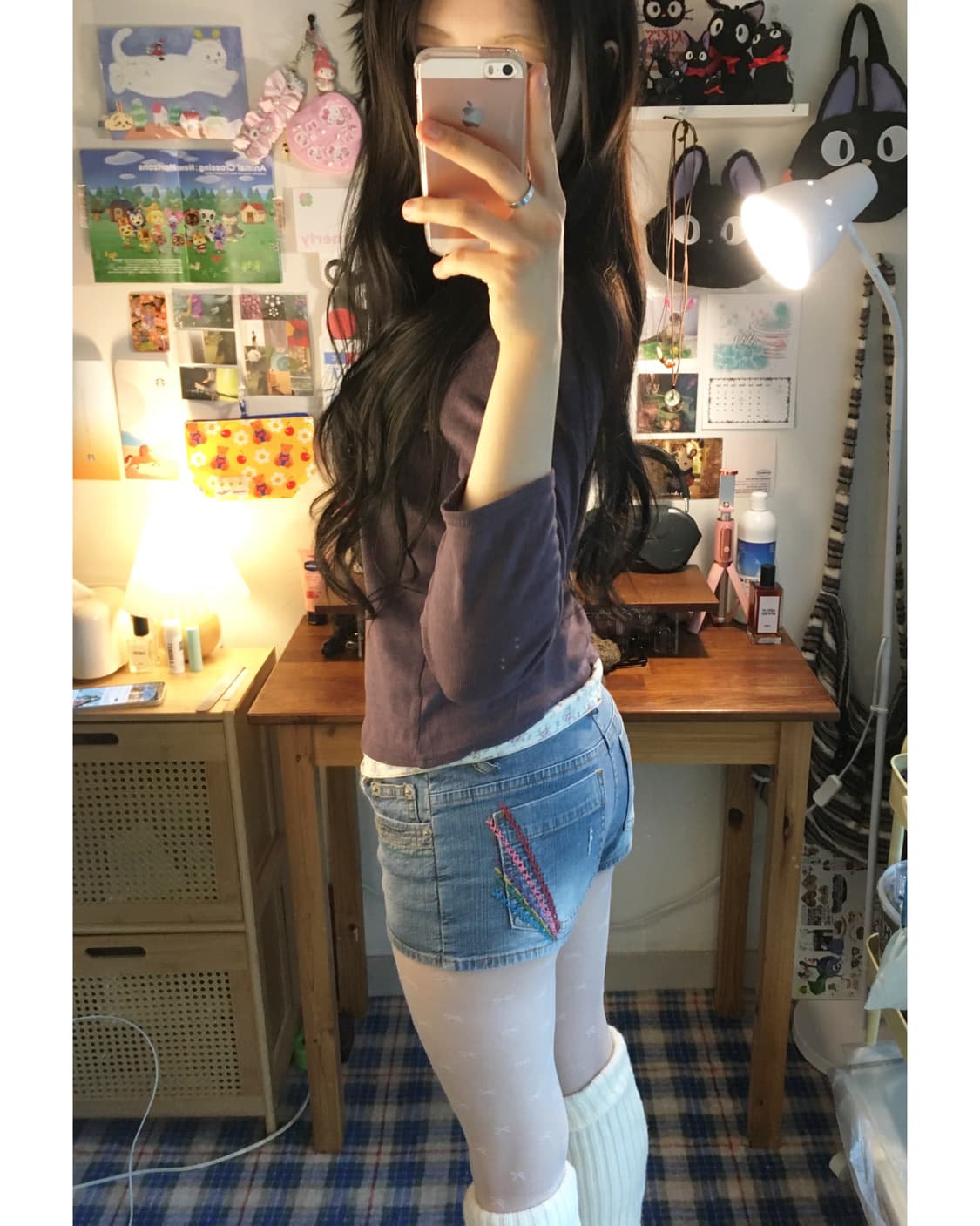 vintage flower low-rise denim short pant 상품이미지4