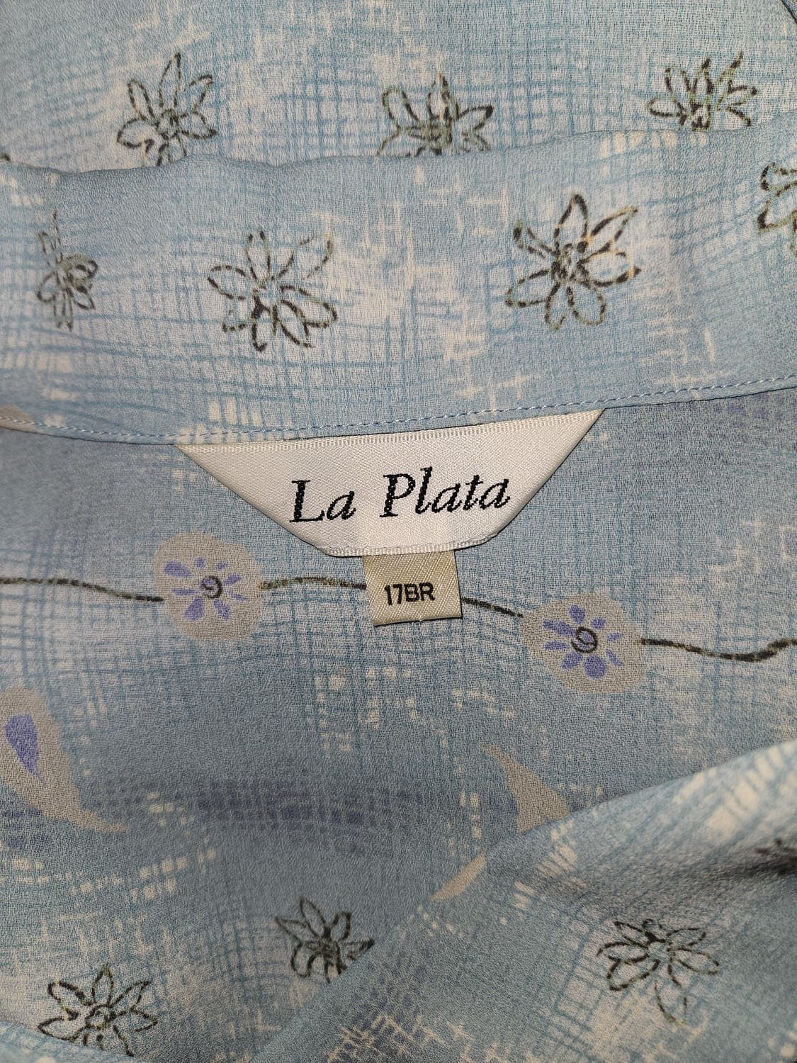 la plata 빈티지 물빛 플라워패턴 라운드카라 블라우스 상품이미지4