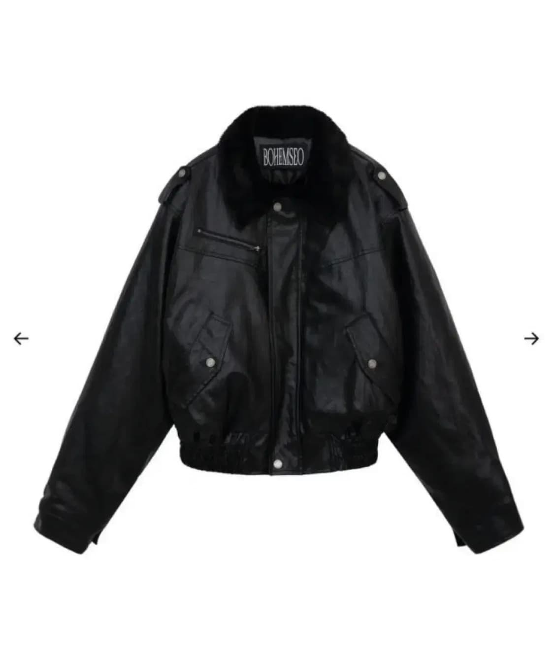 보헴서 크링클 레더 퍼 블루종 점퍼 상품이미지2