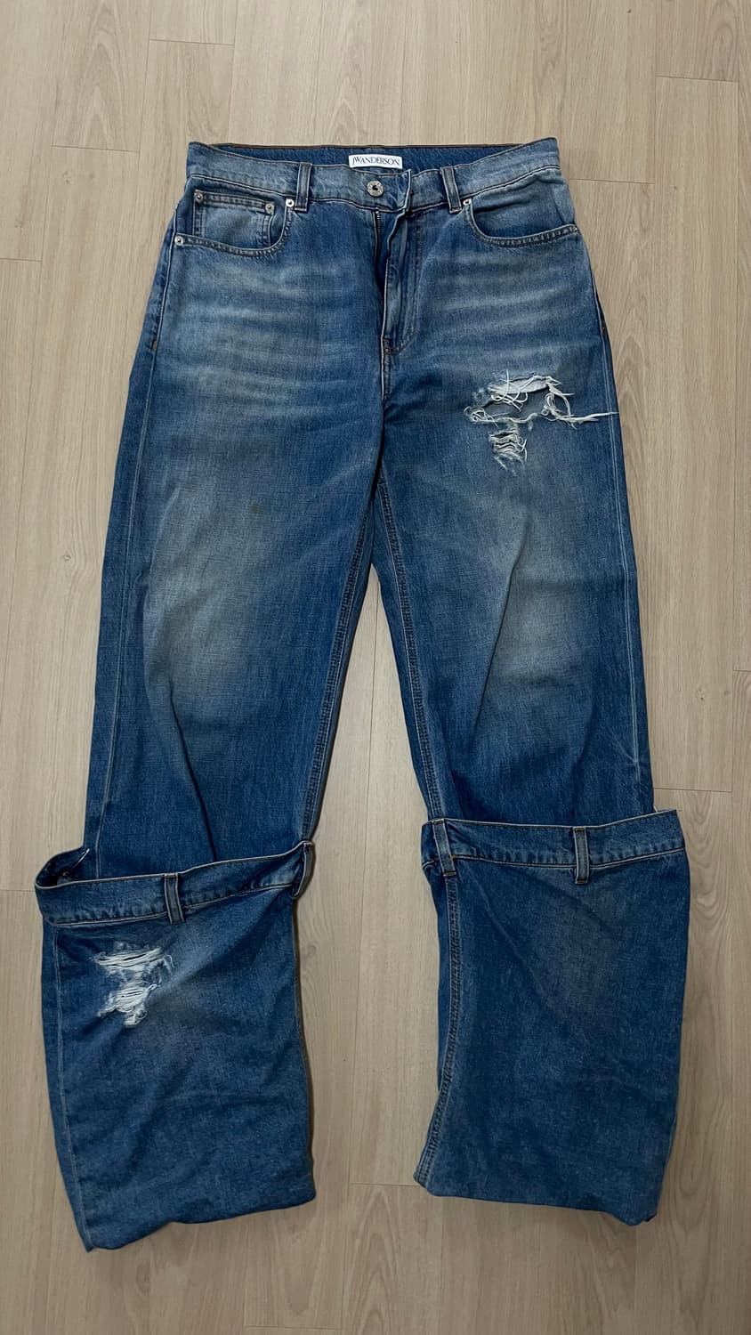 jw앤더슨 디스트레스 버킷 데님 팬츠 28 상품이미지2