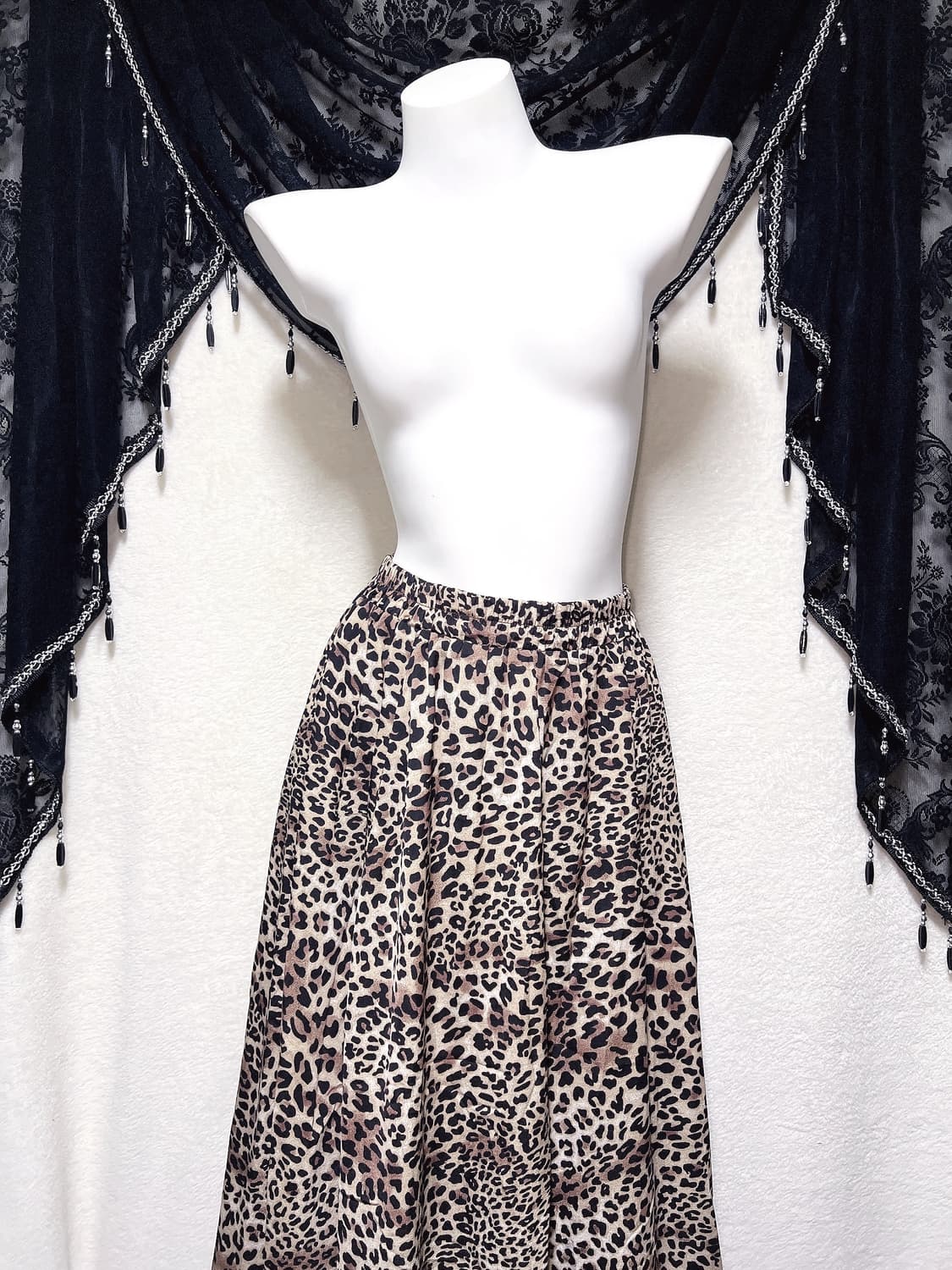 레오파드 호피 애니멀패턴 맥시롱스커트 갸루 펑크 오리엔탈 너드 그런지 상품이미지2