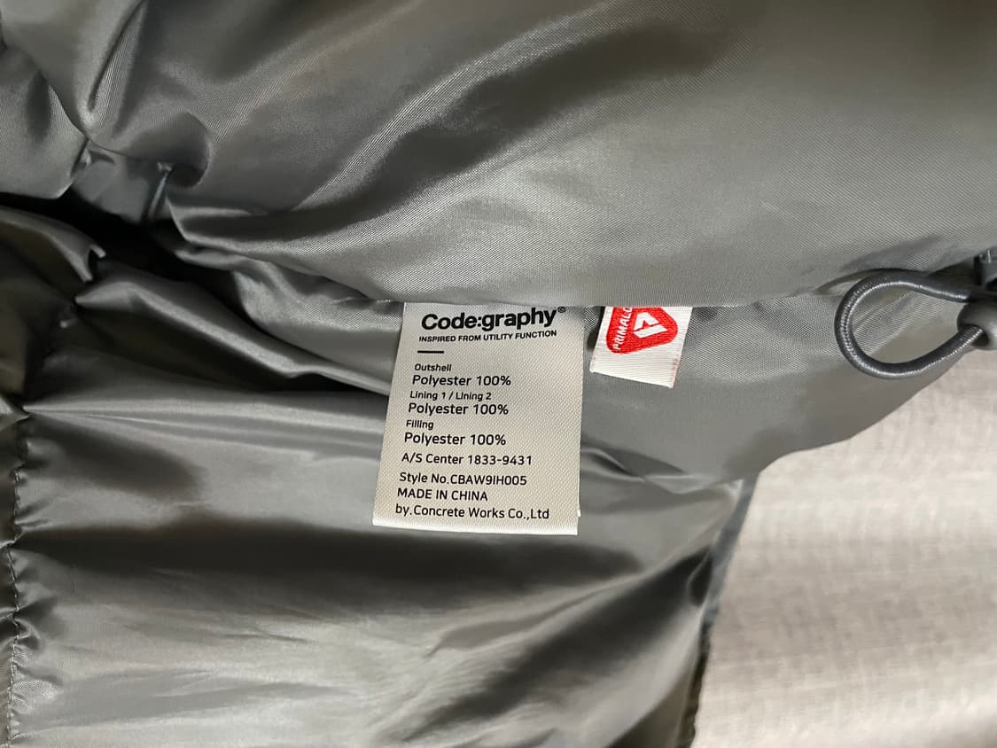 코드그라피 몬스터 숏패딩 차콜 L 상품이미지6