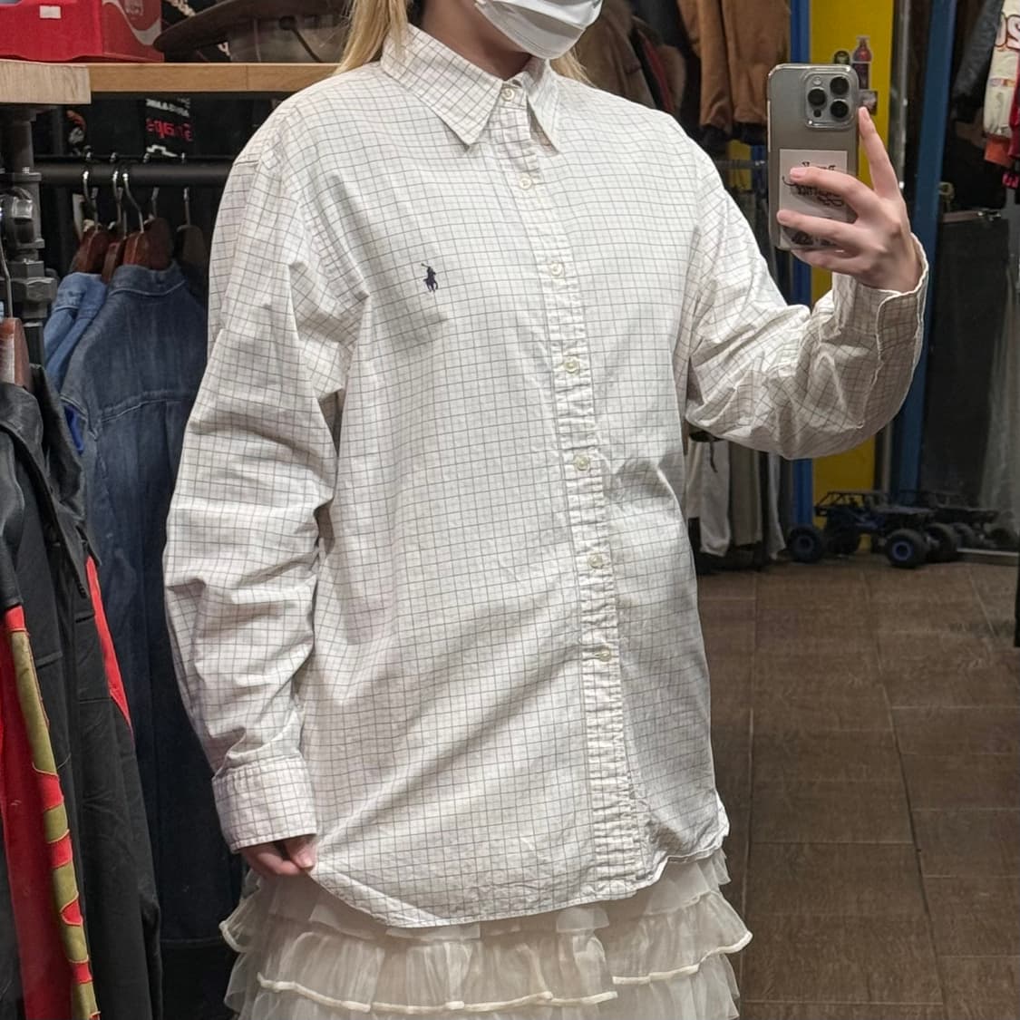 [HI] 폴로 랄프로렌 긴팔셔츠 체크 화이트  상품이미지3