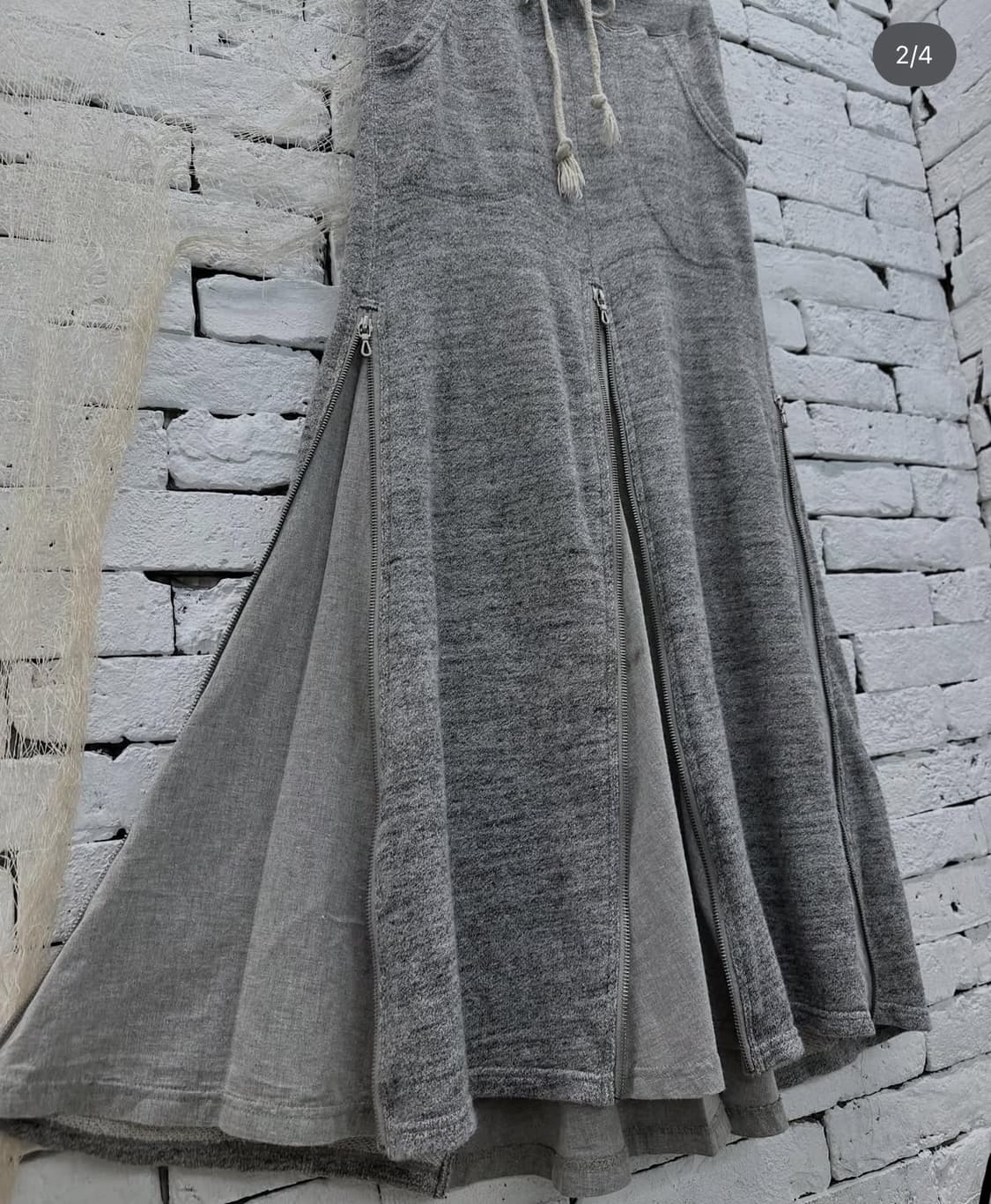 Vintage G.O.A y2k wool zipper skirt 상품이미지2