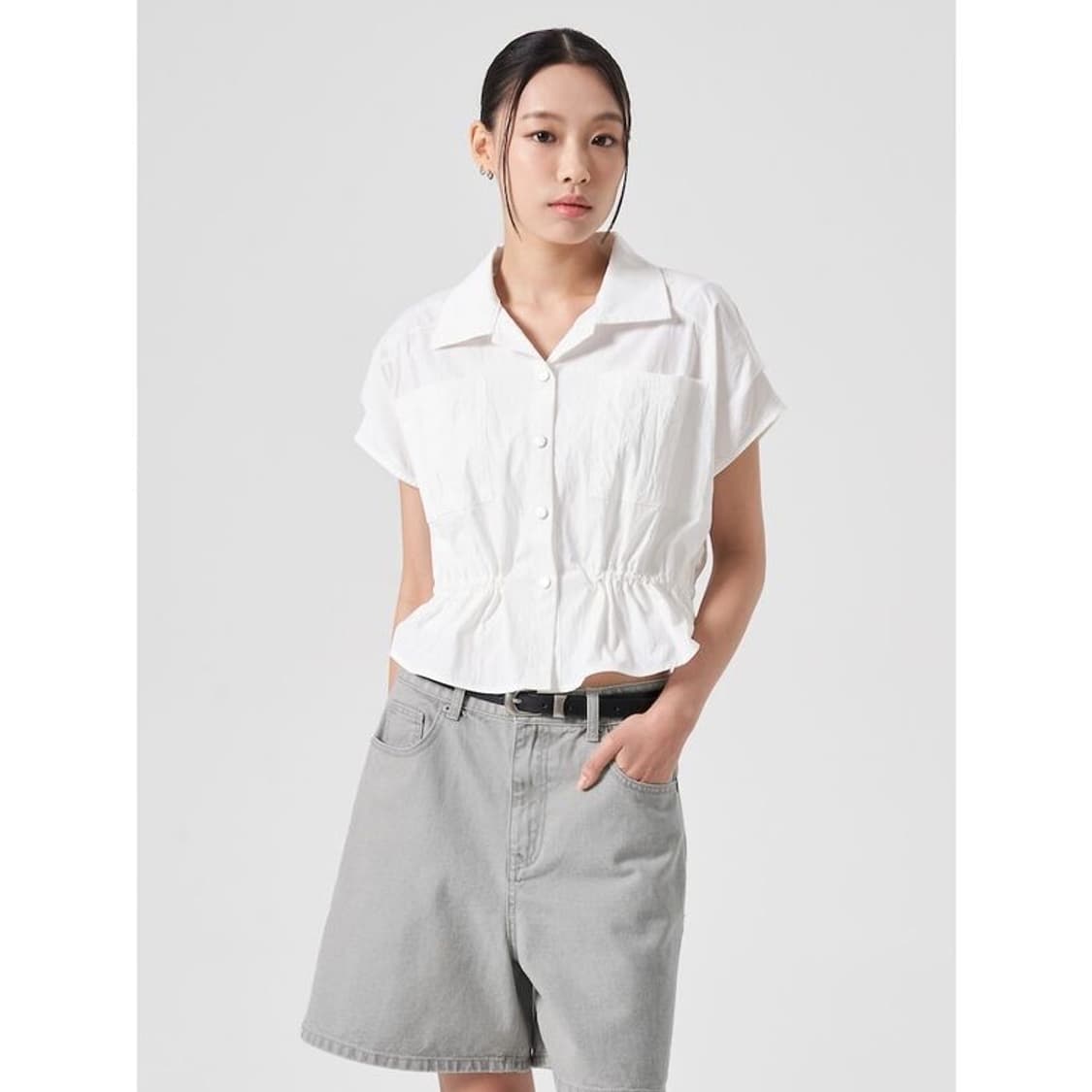 나일론 블라우스 화이트 상품이미지5