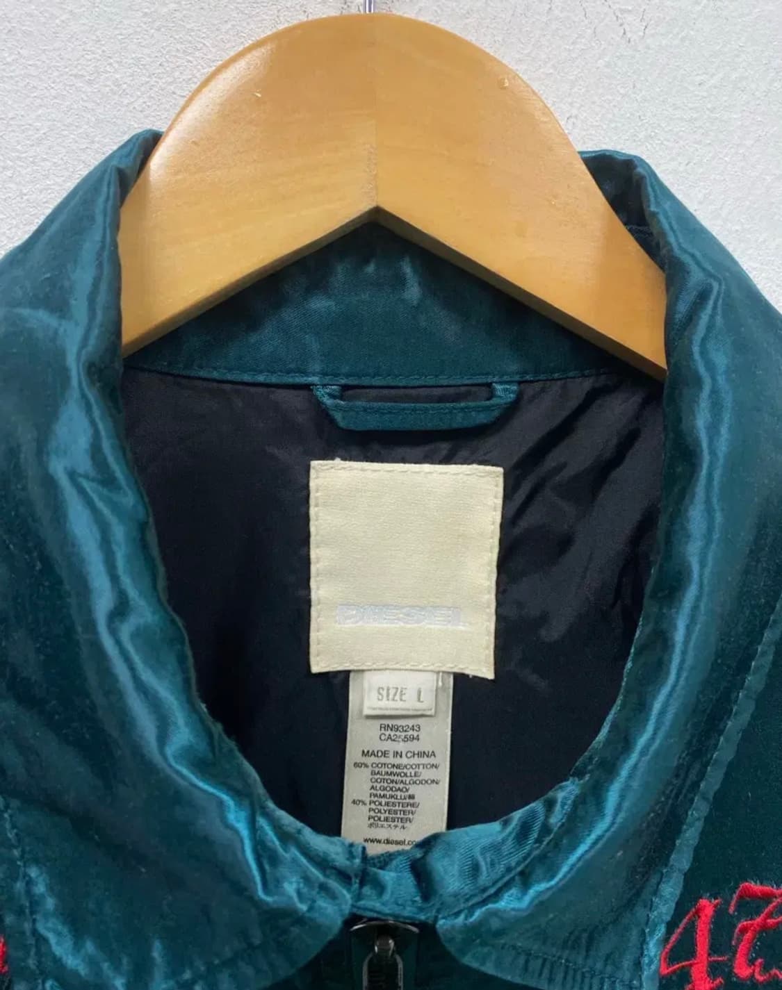 디젤 블루 팬서 새틴 블루종 자켓 L 상품이미지5