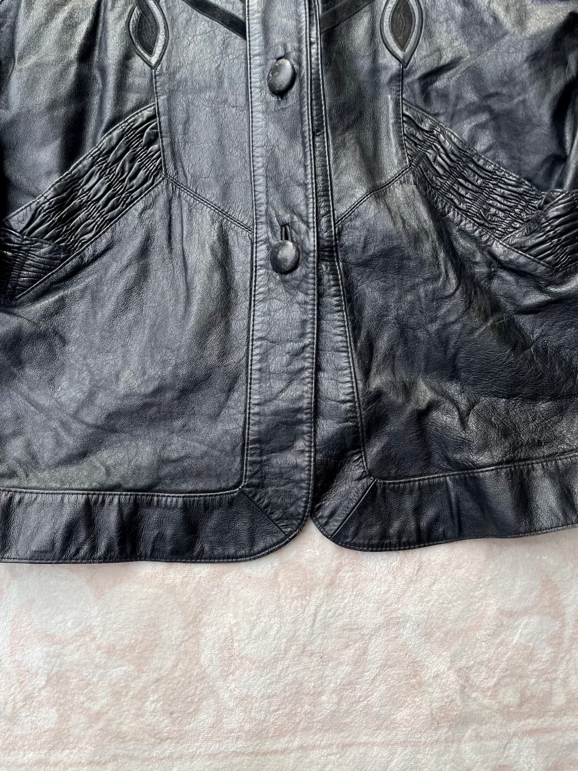 Won Dong Hee 보헤미안 웨스턴 블랙레더 카코트 상품이미지4