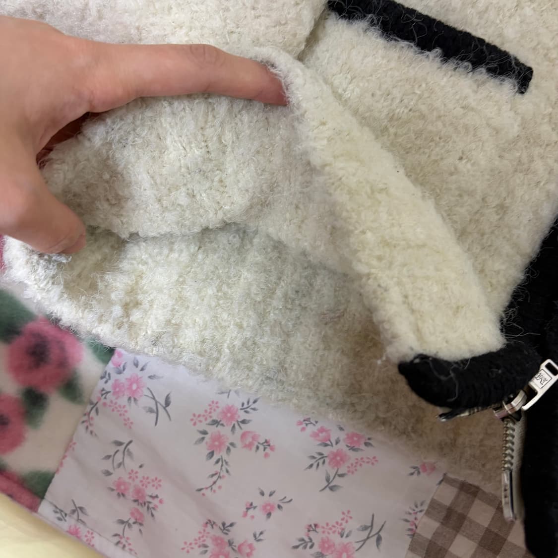 마뗑킴 라인 포인트 후드집업 아이보리 상품이미지3