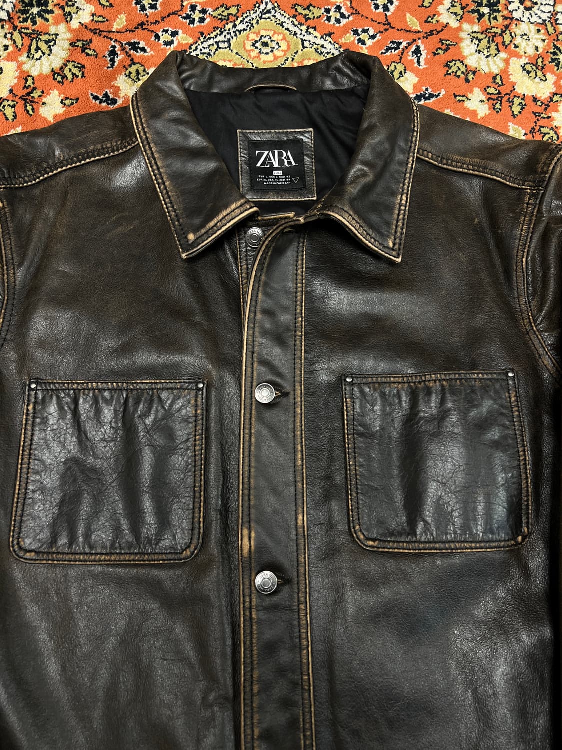 [L-XL] ZARA 버팔로 리얼레더 가죽자켓 상품이미지4
