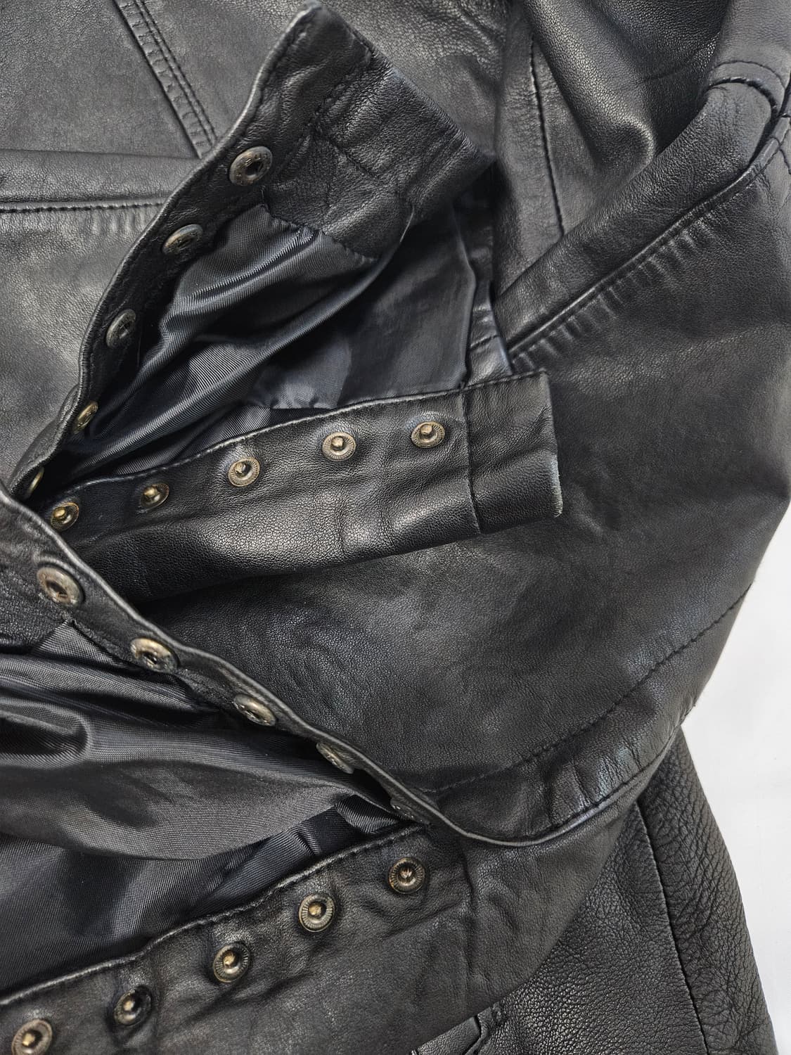 Lambskin 리얼레더 양가죽 하이넥 바이커 레더자켓 빈티지 95 상품이미지5