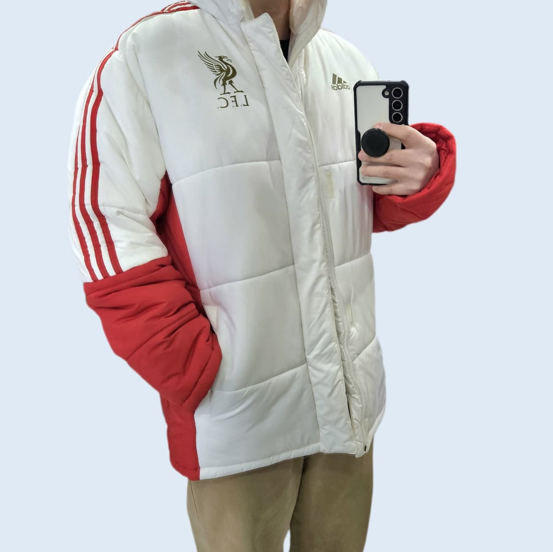 00's 아디다스 리버풀 팀가이스트 화이트 패딩 100 상품이미지1