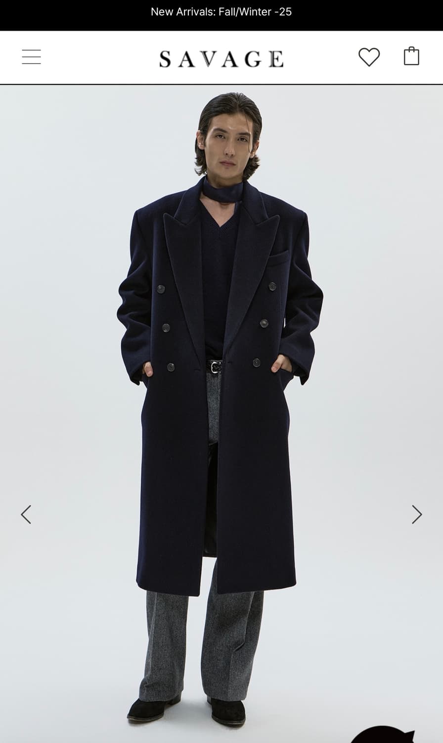 세비지 네이비 코트 L 상품이미지1