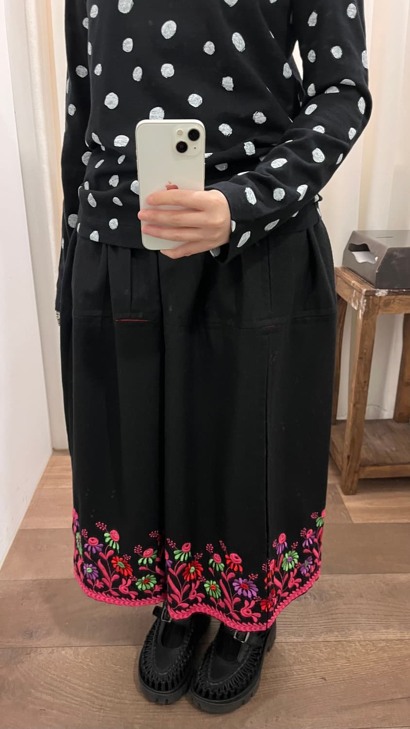 Floral Needlepoint Patchwork Skirt 상품이미지4