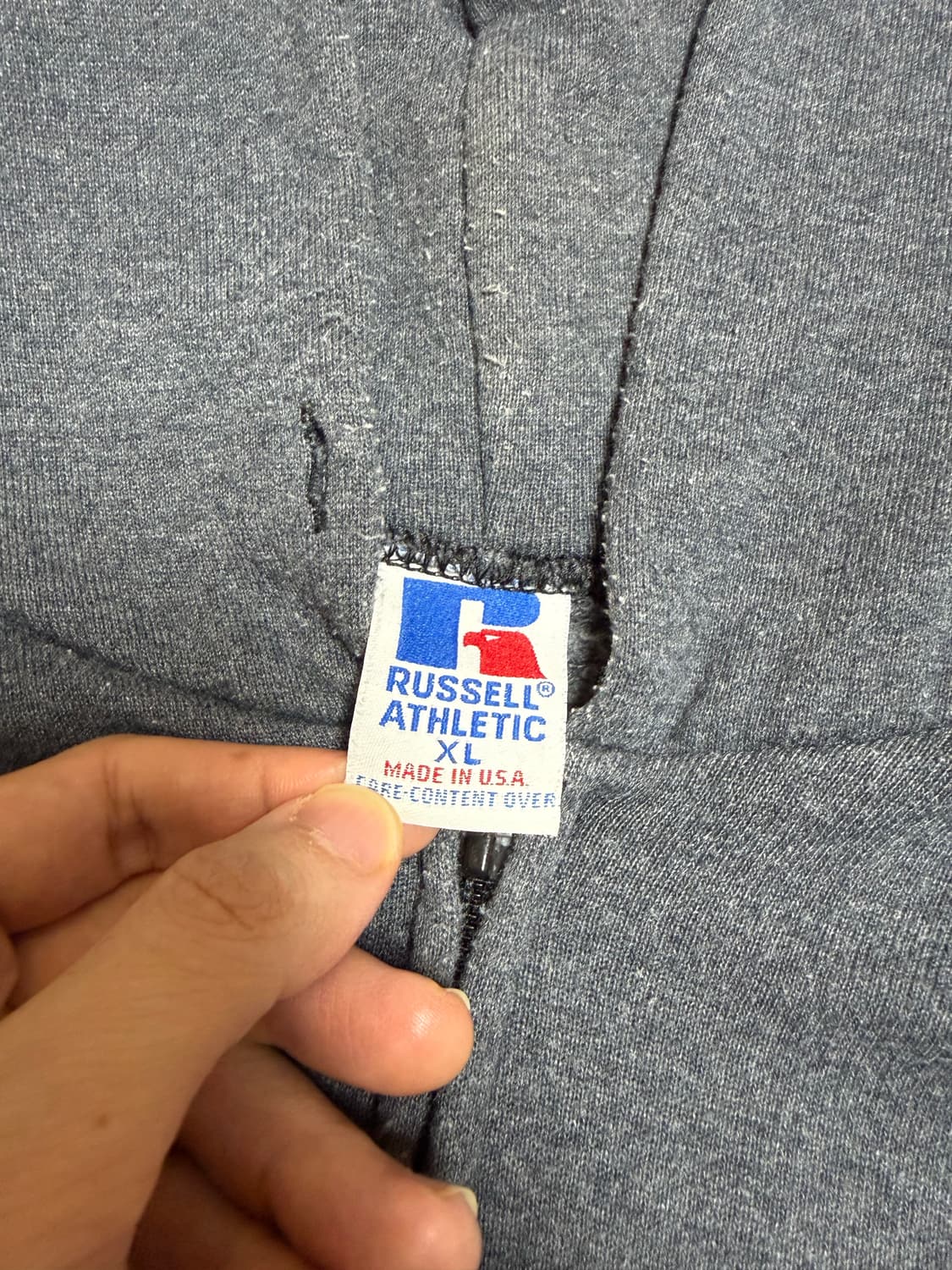 빈티지 러셀 후드집업 차콜 상품이미지2