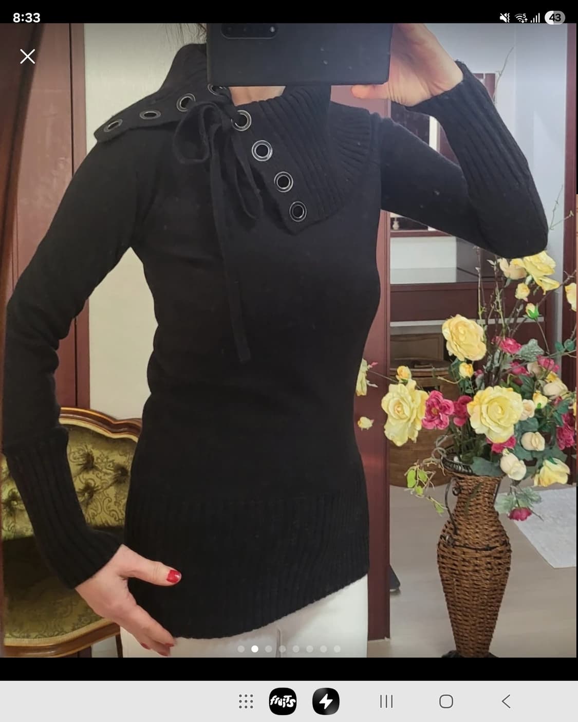 아르마니 익스체인지 AX  울 레이스업 니트 스웨터  상품이미지3