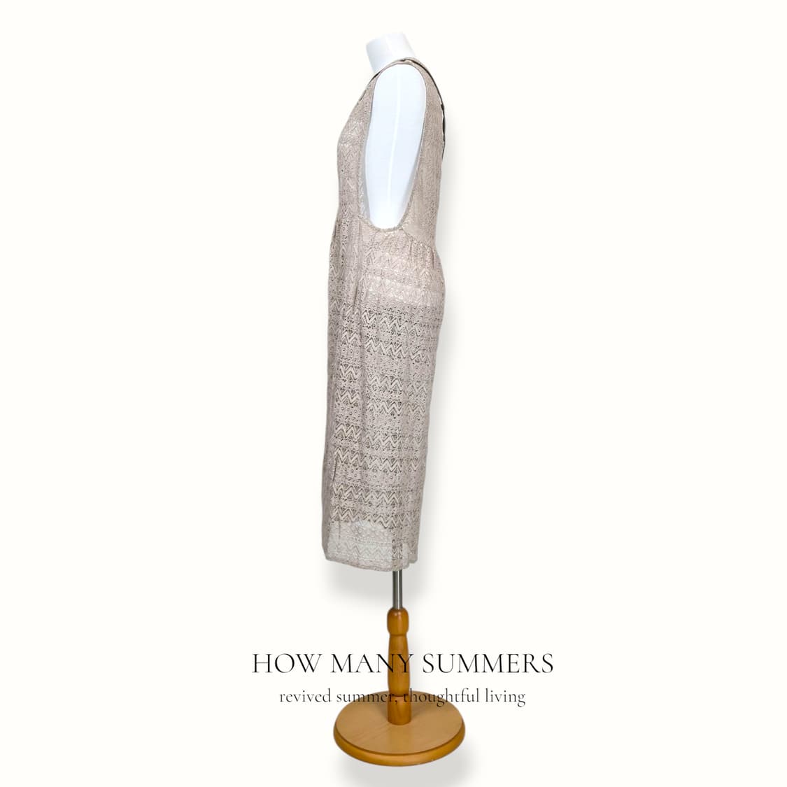 서퓨즈 레이스 니트 원피스 M 베이지 크로셰 튜닉 나시 레이어드 상품이미지2