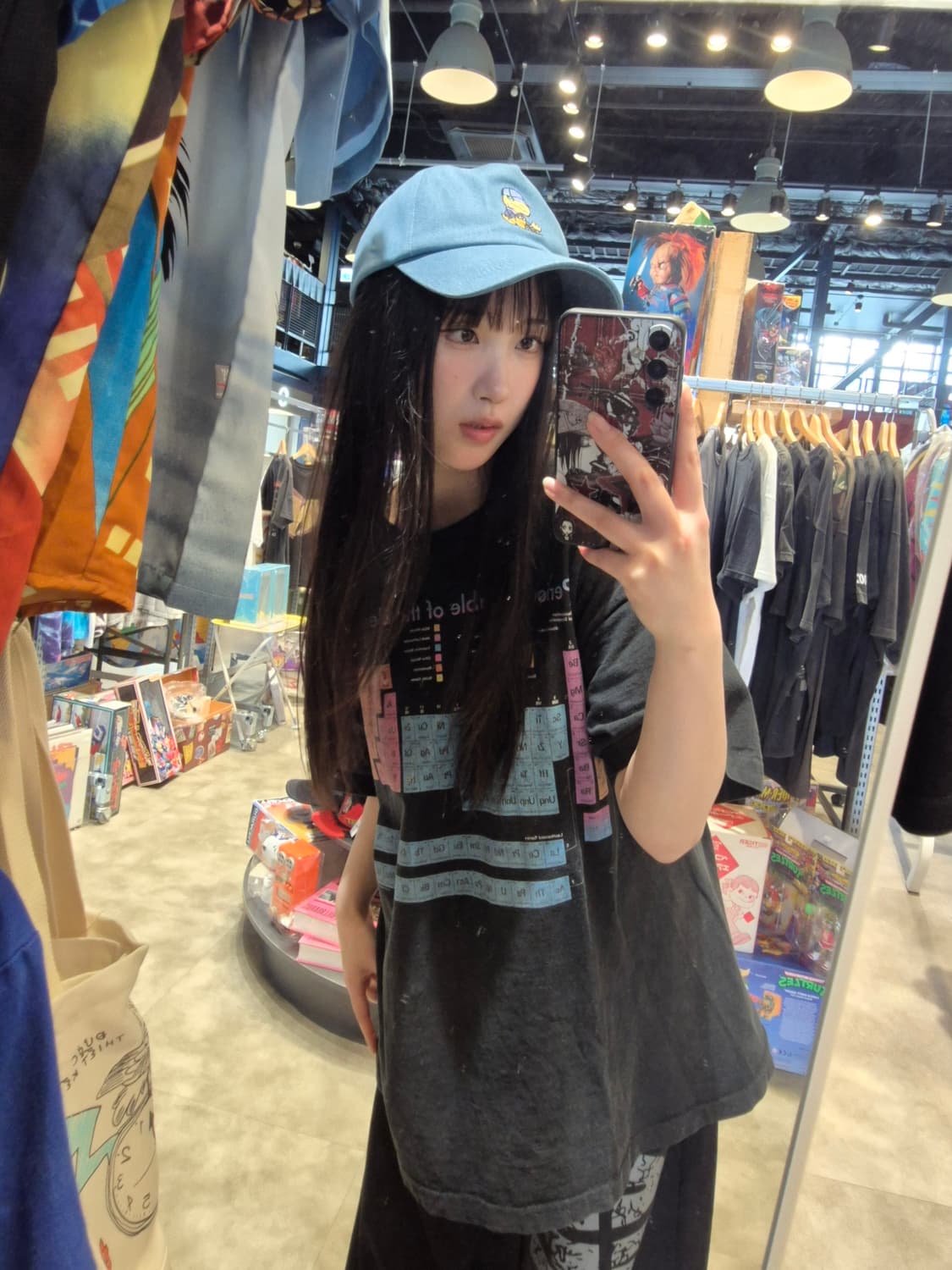 [95s] 빈티지 싱글 스티치 주기율표 그래픽 티셔츠 상품이미지7