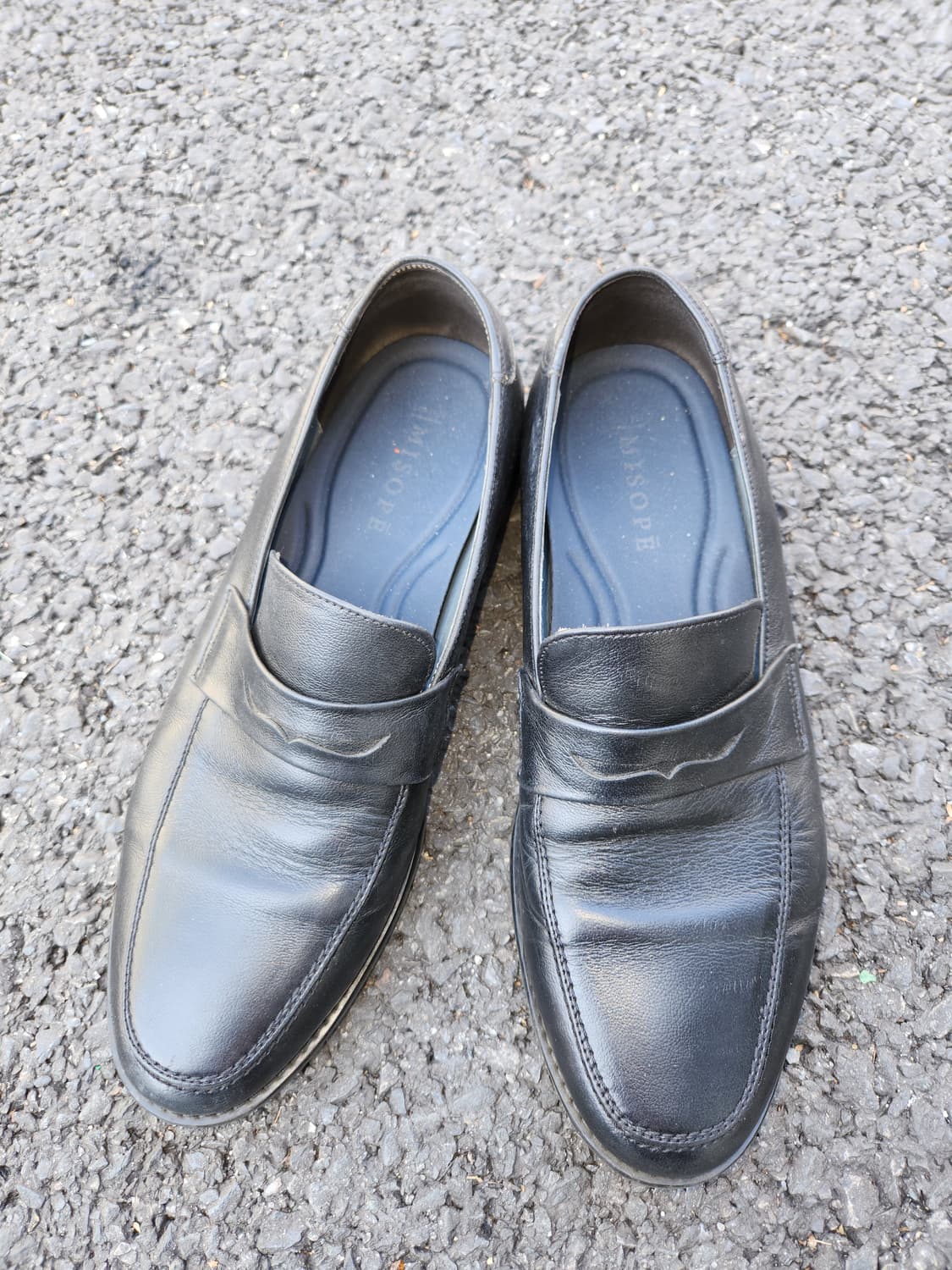 미소페 남성용 블랙 가죽 로퍼 260 상품이미지2