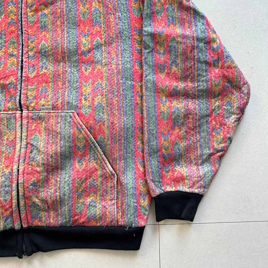 90s 칼하트 사우스웨스트 아즈텍 패턴 블랭킷 산타페 집업 XL 상품이미지4