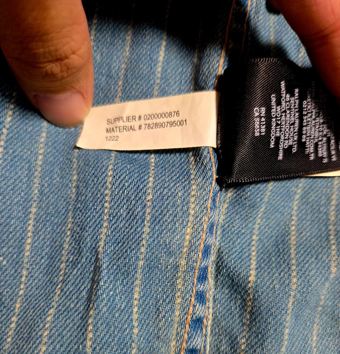 XL,105) rrl 인디고 스트라이프 데님자켓(허친스 엔지니어 자켓) 상품이미지10