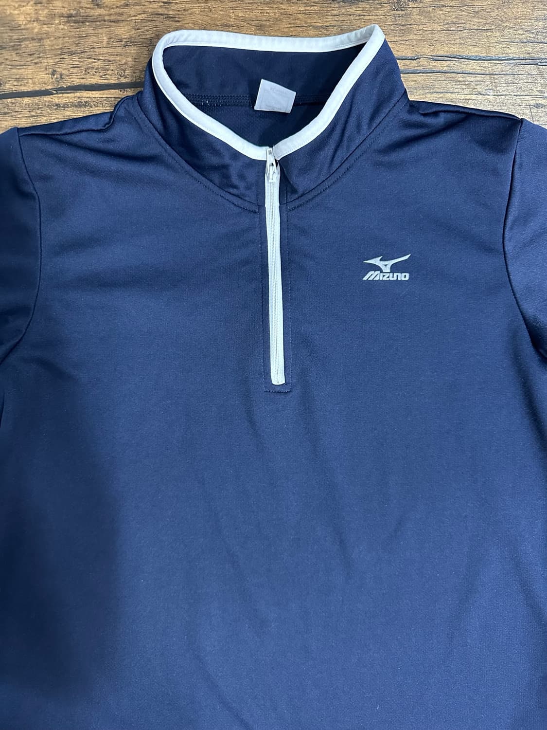 미즈노 Mizuno 기능성 반집업 반팔 티셔츠 네이비 M 상품이미지2