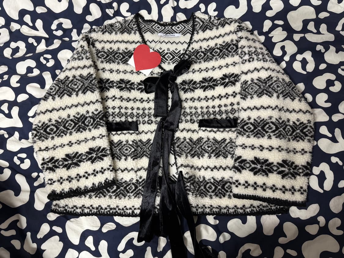 호쿠스포쿠스 Nordic Fleece Cardigan (Black) 상품이미지4