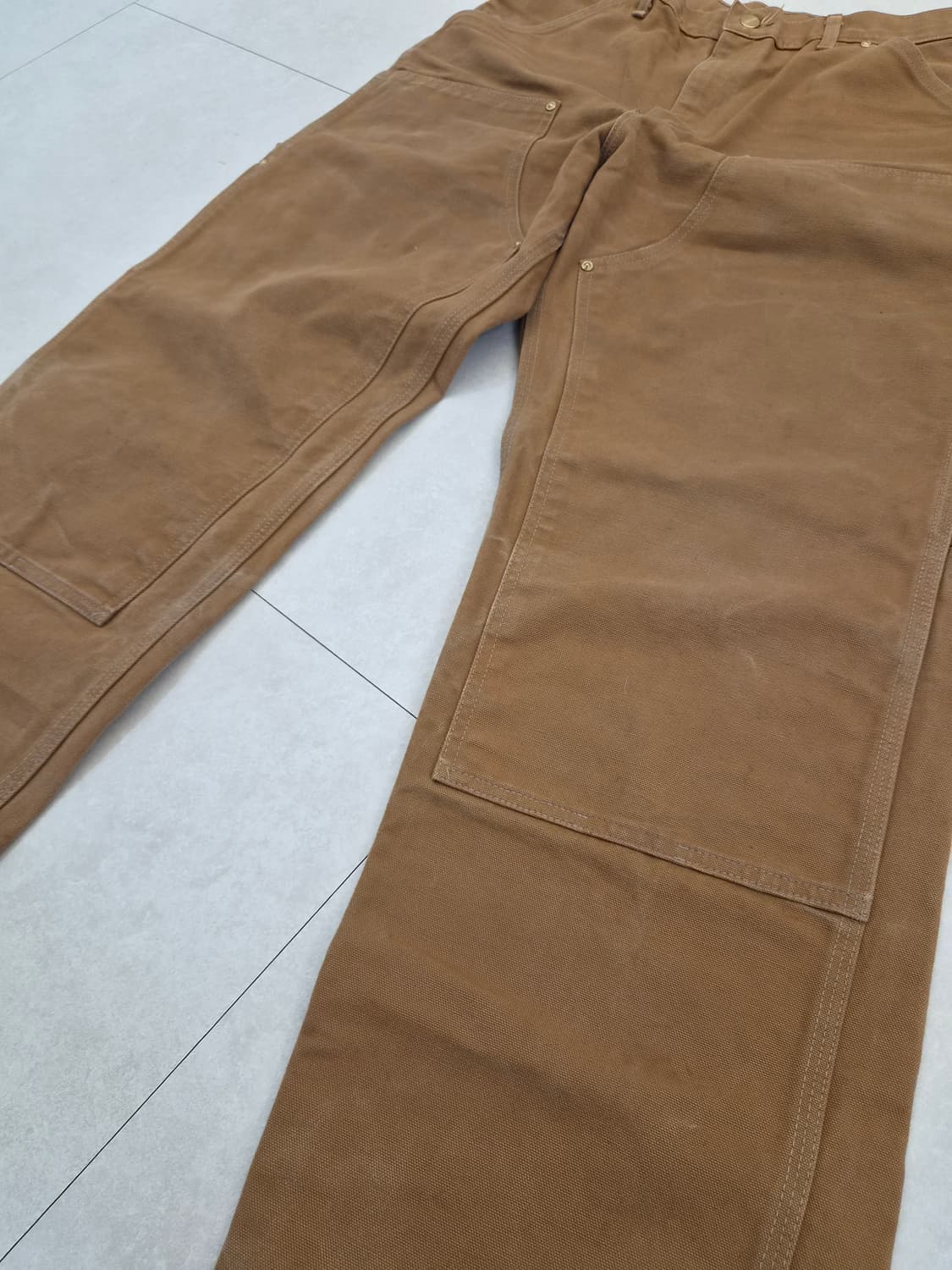 빈티지 바람개비라벨 칼하트 더블니 브라운 34×30 상품이미지5