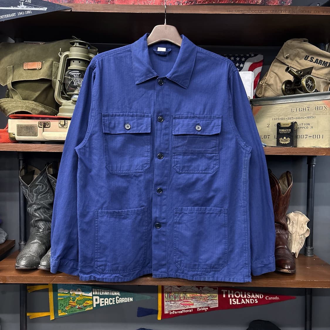 80s 클래식 헤링본위빙 4포켓 프렌치워크자켓 N558 상품이미지1