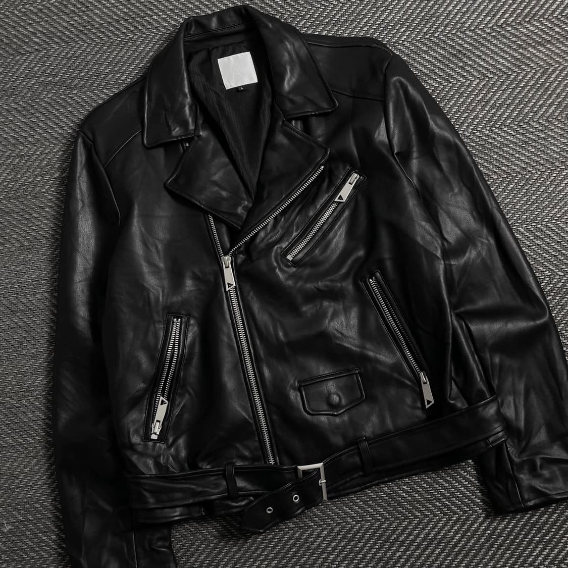 빈티지 블랙 레더 라이더 자켓y 4474 상품이미지1
