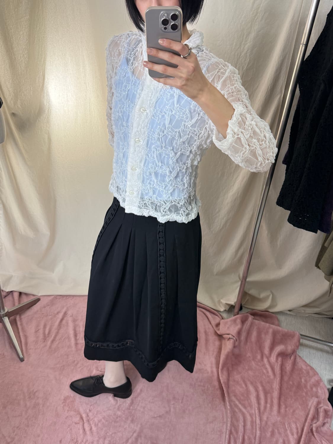 Hiroko Koshino 트리밍 롱스커트 상품이미지3