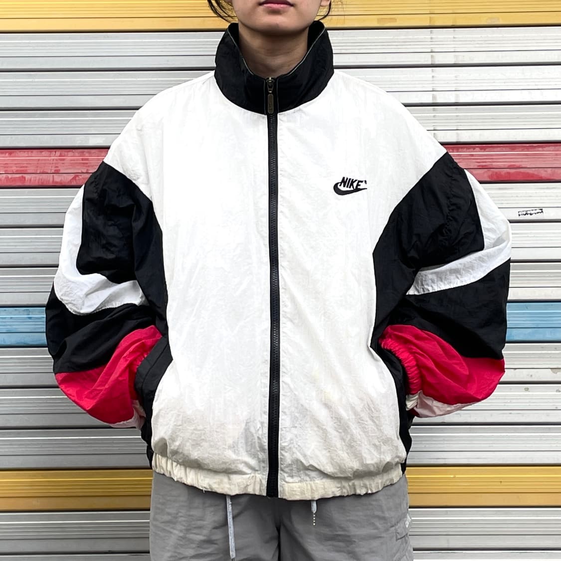 90s 나이키 매쉬 빅로고 오버핏 트랙자켓 올드스쿨 바람막이 L XL 상품이미지2
