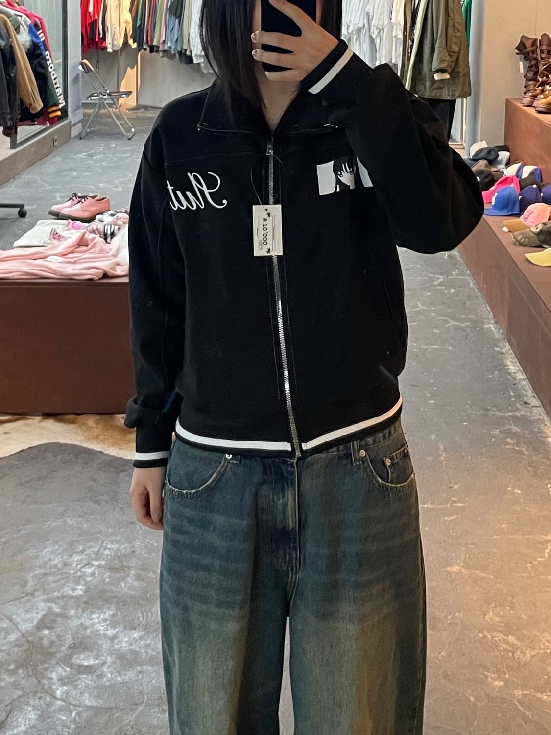 본네 패치 트랙 블랙 자켓 H1800 상품이미지1