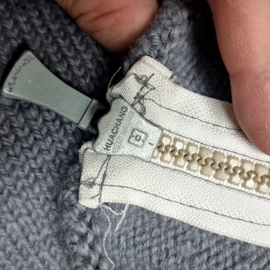 네팔생산 100%울 회색 니트 집업 가디건(110) 상품이미지8