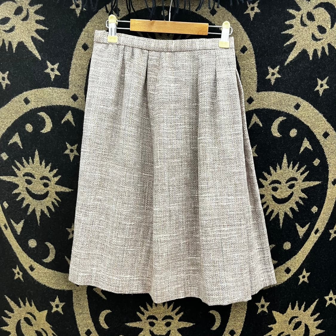 빈티지 캐주얼 코지 헤링본 트위드 플레어 미디스커트  K0133 상품이미지3