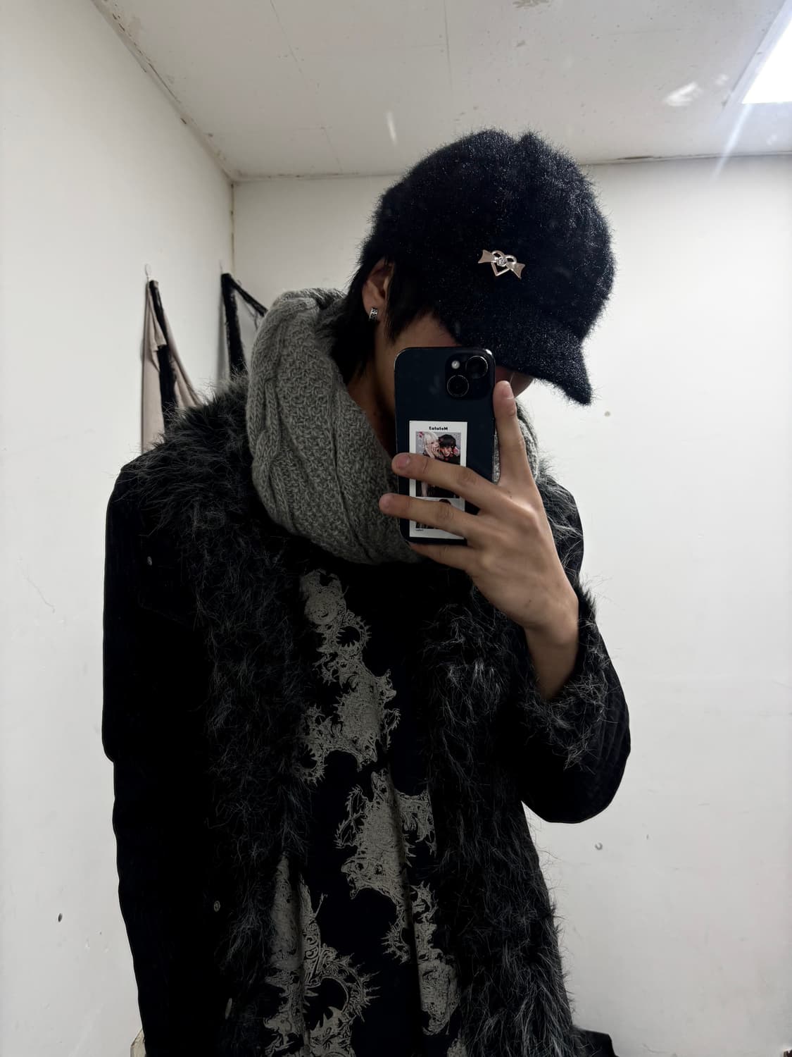 2. Ribbon Detail Black Fur Cap (여성 Free) 상품이미지5