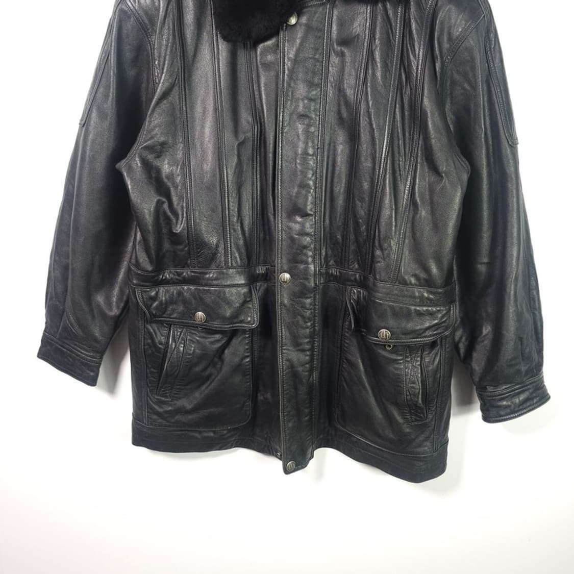 빈티지 양가죽 퍼카라 자켓 XXL 상품이미지4
