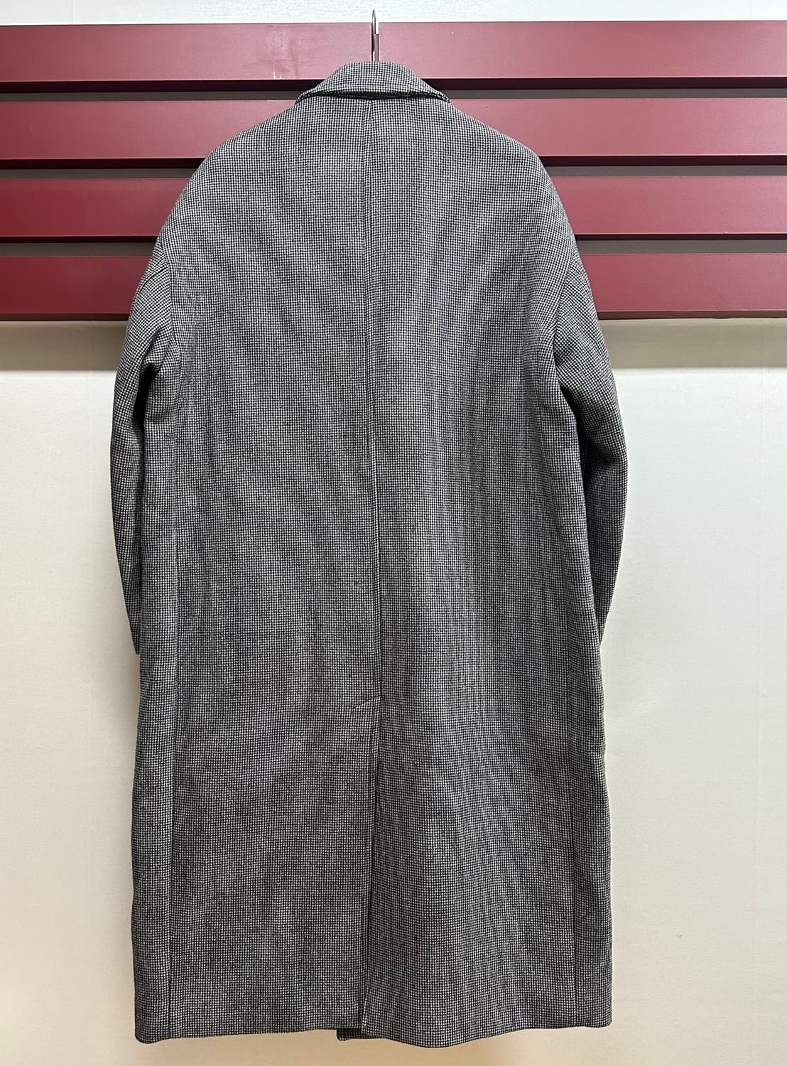 비이커 남성 오버핏 체크 울 롱코트  상품이미지2