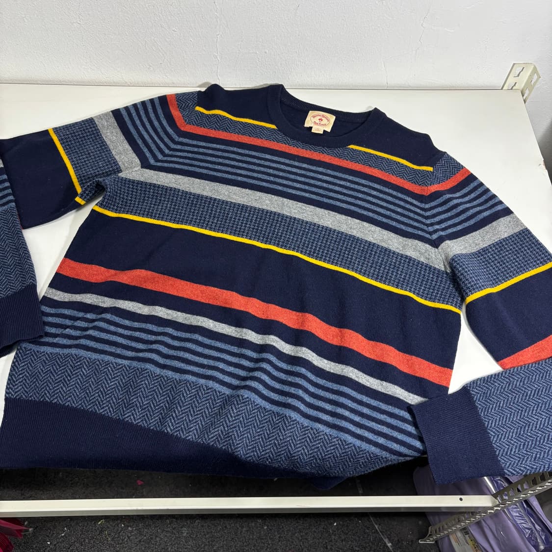 95 M 브룩스브라더스 울100% 멀티컬러 단가라니트 상품이미지2