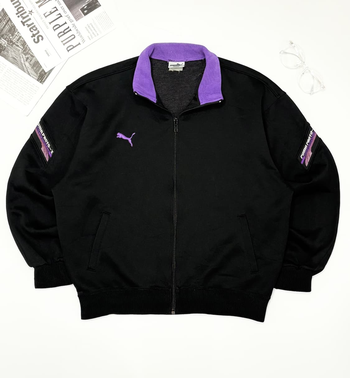 PUMA 푸마 오버핏 퍼플 블랙 트랙탑 져지 상품이미지2