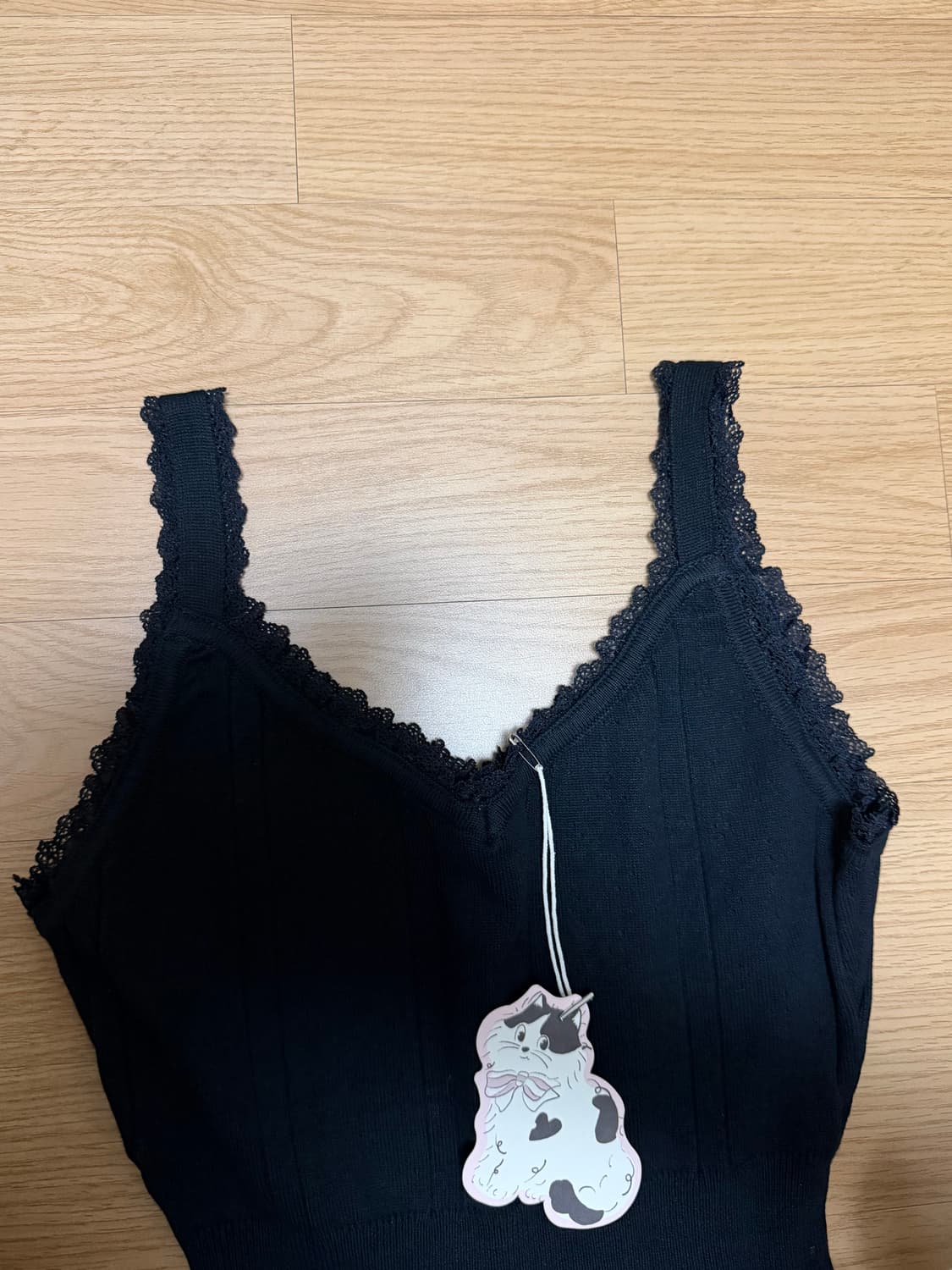 (택O)페일제이드 펀칭 니트 미니드레스 블랙 상품이미지4