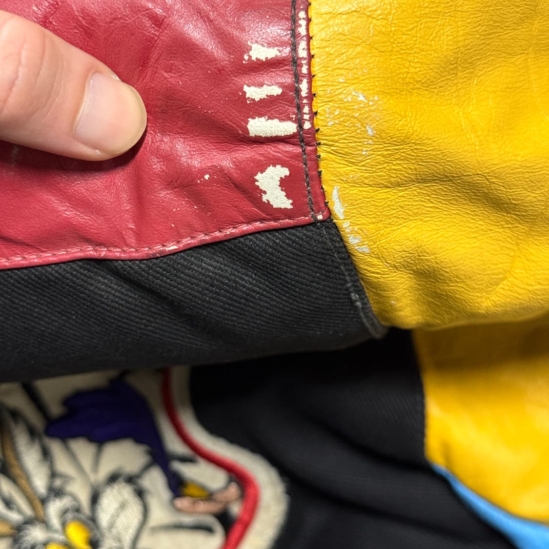 90s 제프 해밀턴 x 루니 툰즈 올드스쿨 레더암 바시티 자켓 상품이미지7