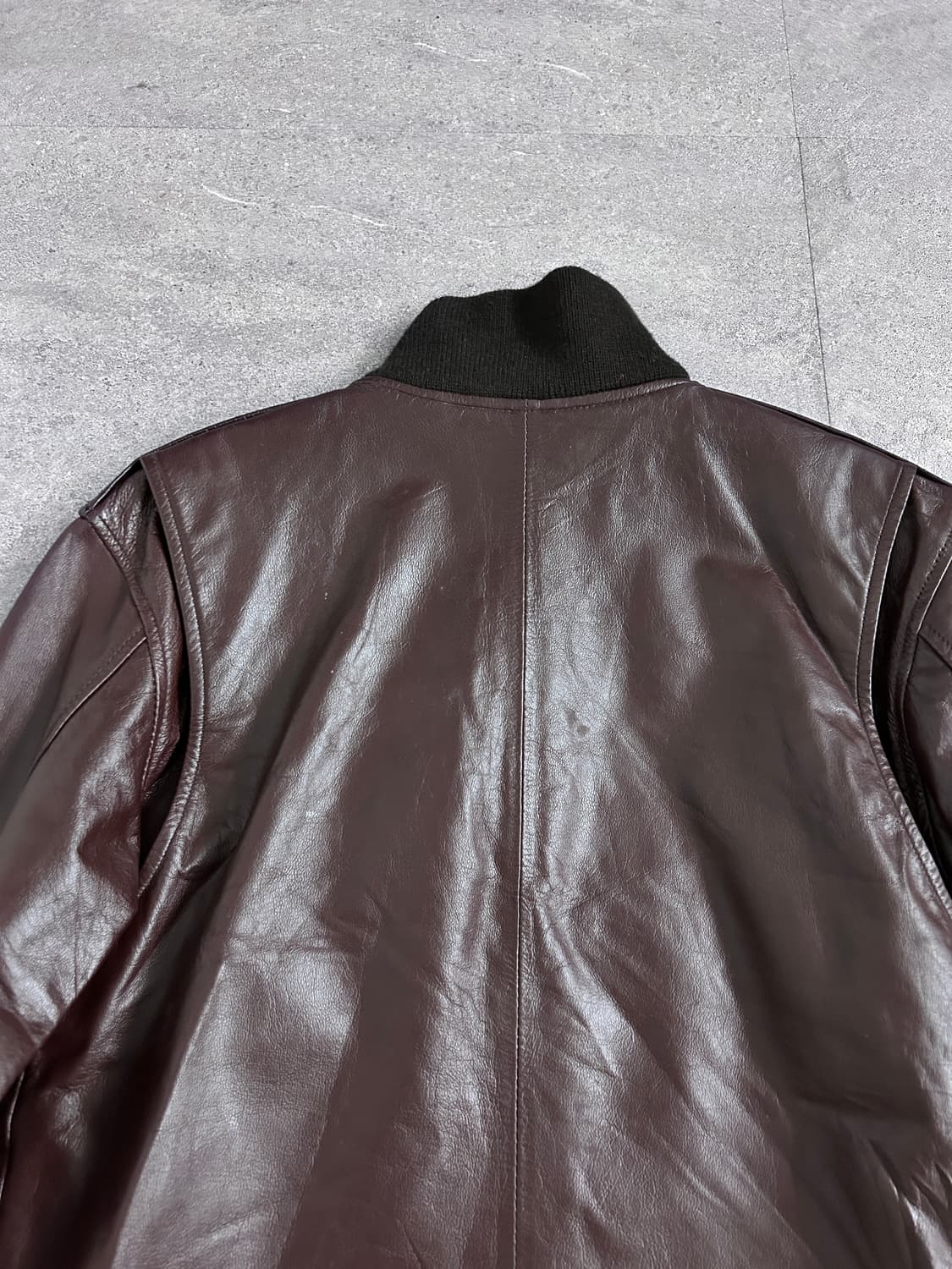 00’s JPN 버건디 고트스킨 봄버 자켓 상품이미지5