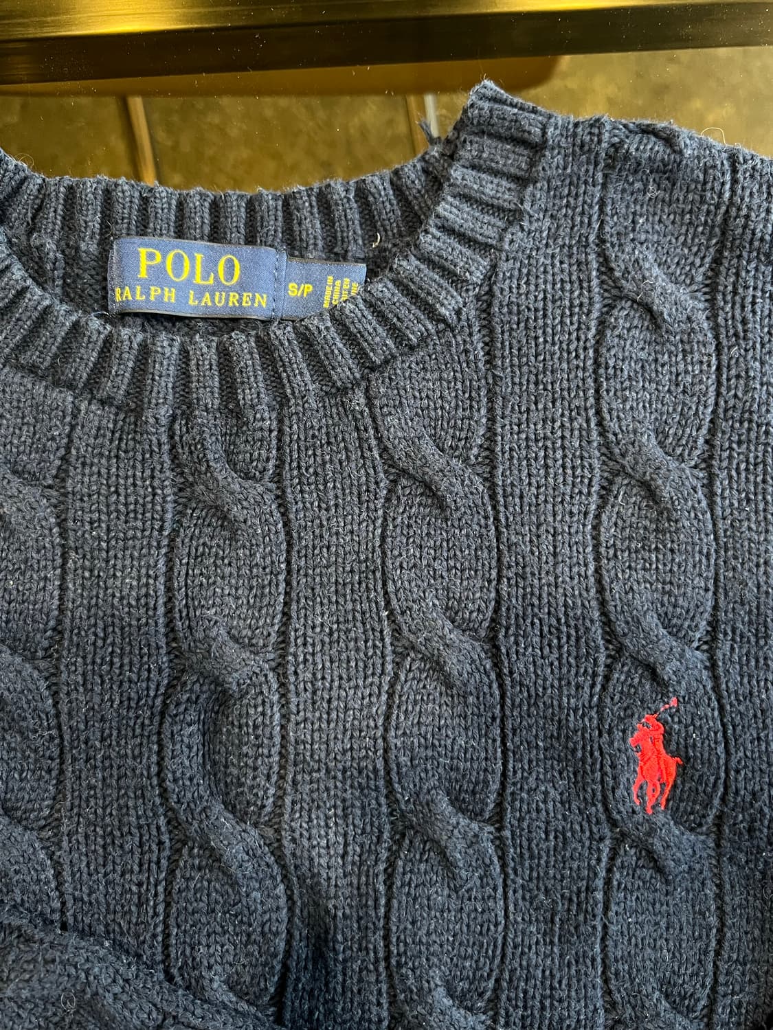 폴로) 케이블 니트 네이비 s 상품이미지3