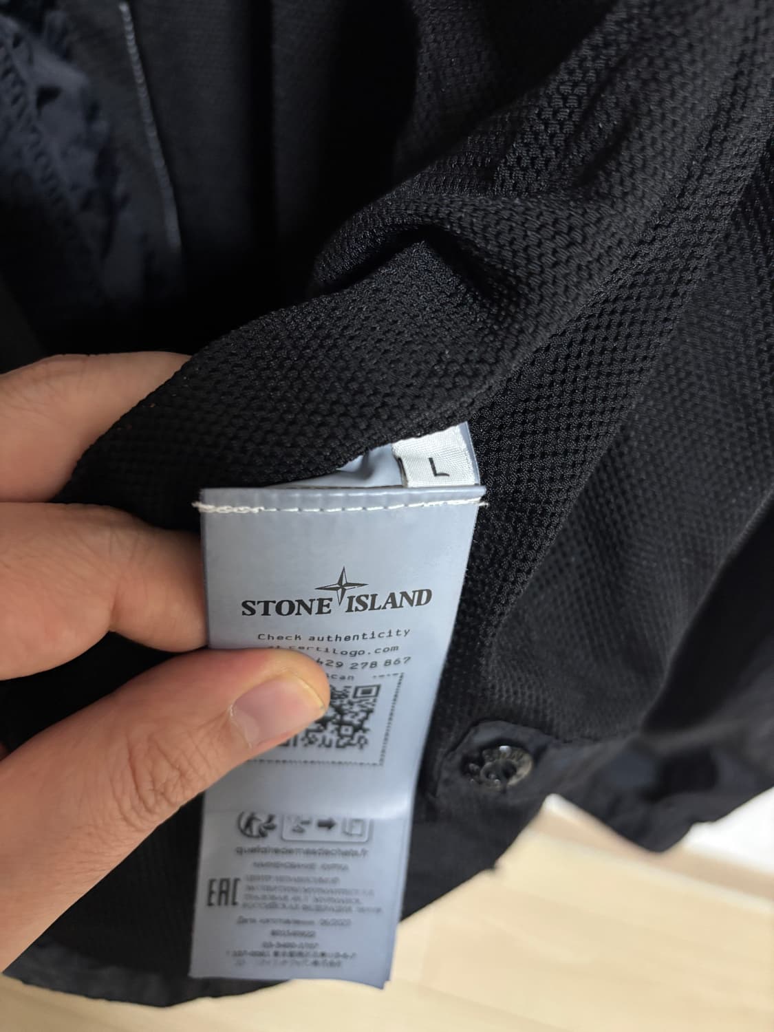 스톤아일랜드 24ss 크링클랩스 블랙 L 바람막이 상품이미지6